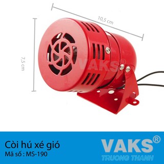 CÒI HỤ XÉ GIÓ BÁO ĐỘNG MS-190, 110dB - CÁC NGUỒN 220V, 24V DC, 12V DC (tùy chọn)