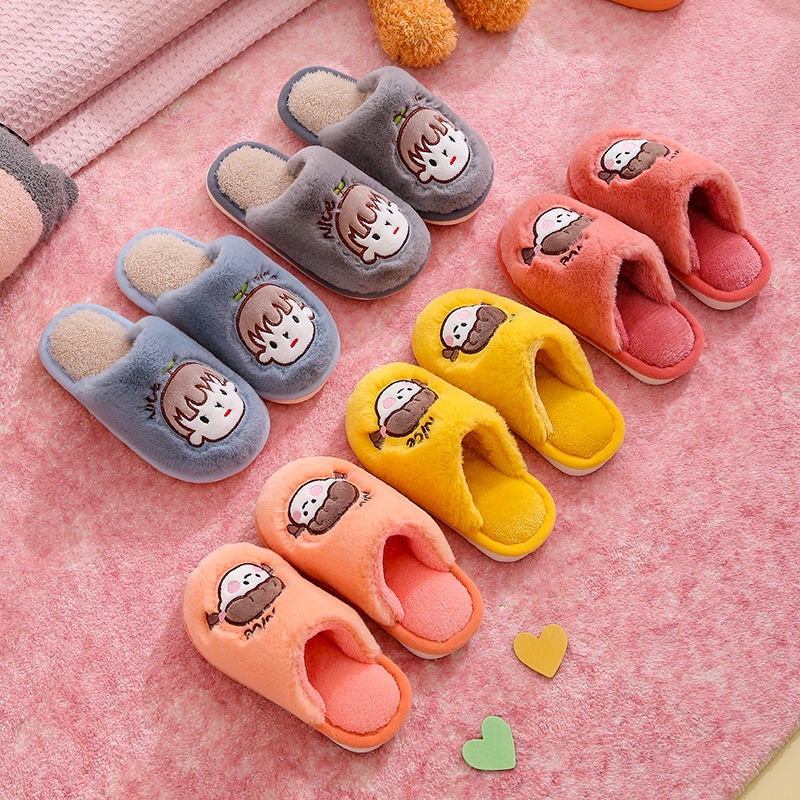 Dép Bông Đi Trong Nhà Họa Tiết Hoạt Hình Dễ Thương Cho Bé Yêu