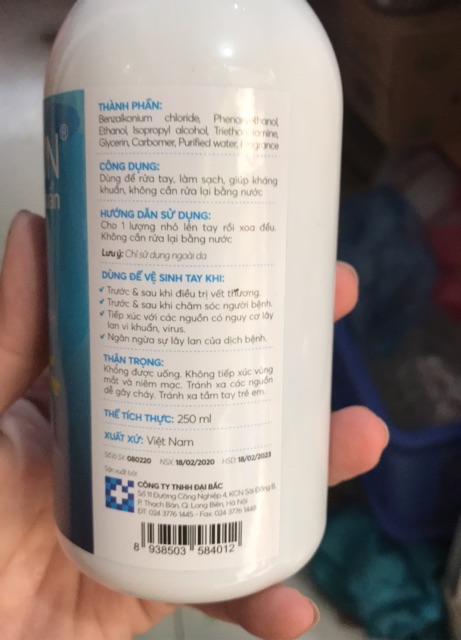 Gel rửa tay Yoosun hương Chanh sả 250ml date 2023