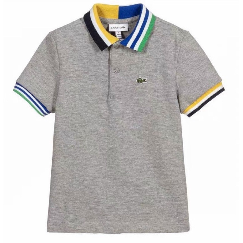 Áo polo Lacoste cộc tay trơn basic bé trai 18-38kg (có ảnh thật)