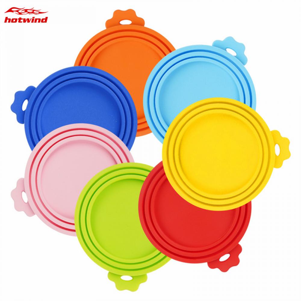 Hw Nắp Silicon Đậy Hộp Đựng Thức Ăn Cho Thú Cưng 8.5cm 7.5cm 6.5cm