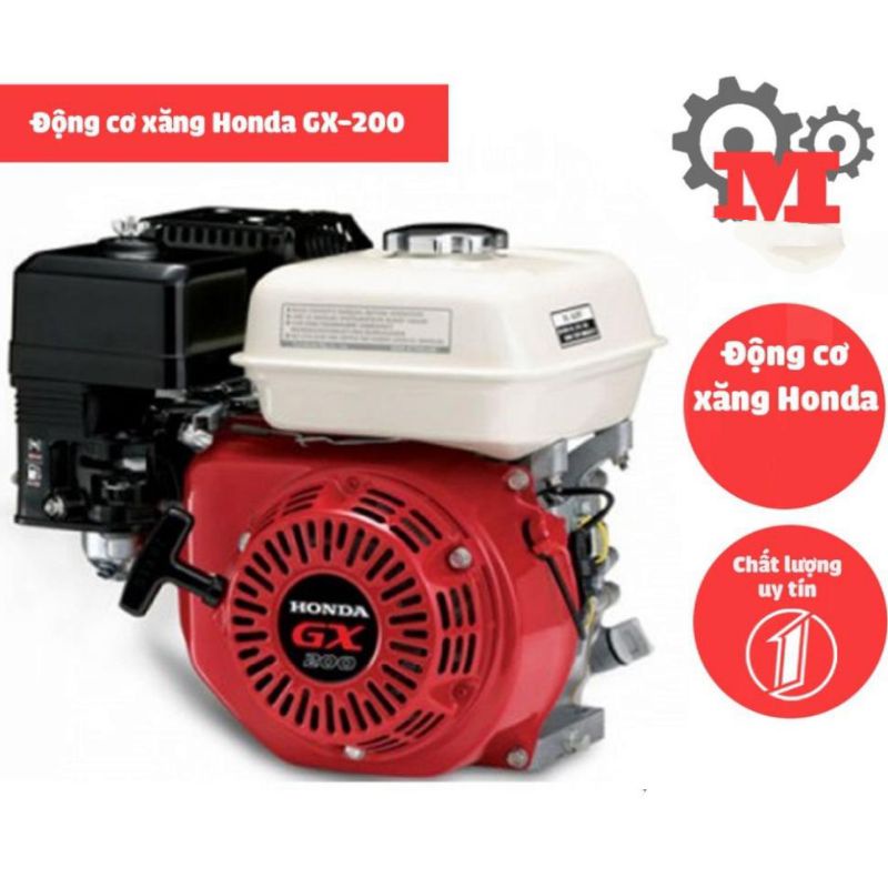 Động cơ xăng Honda GX-200, động cơ chạy xuồng, thiết kế cần giật tiện lợi