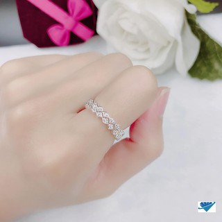 Nhẫn nữ một hàng đá chuẩn bạc ta