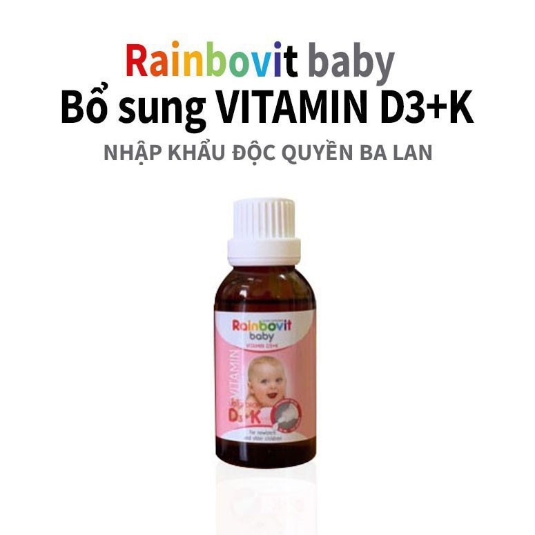 VITAMIN D3 + K RAINBOVIT BABY 30ML - NHẬP KHẨU BA LAN