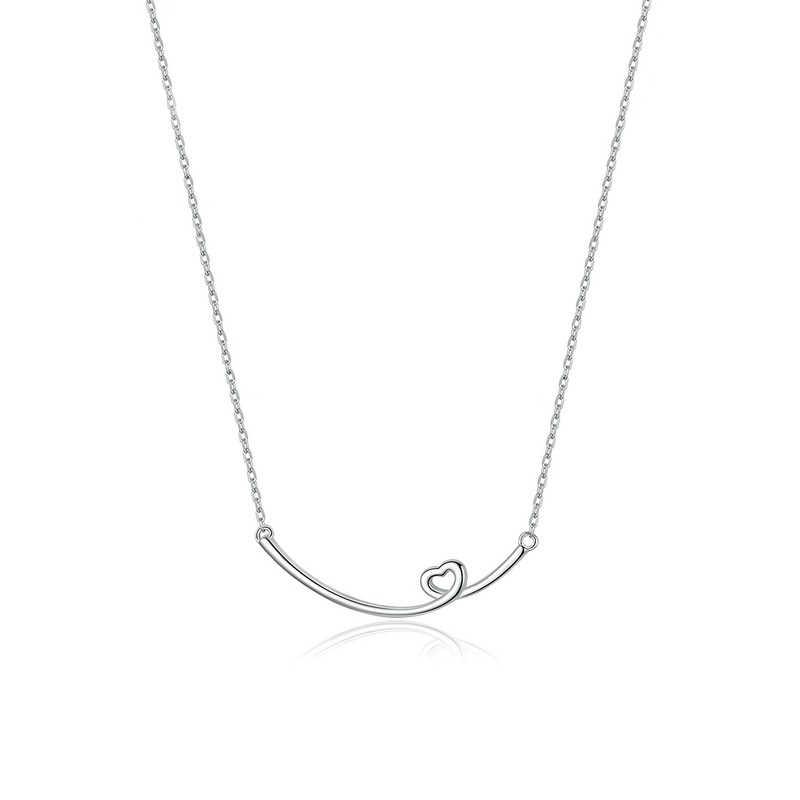 BAMOER Vòng cổ Bạc 925 Mặt Hình Trái Tim Thời Trang Cho Nữ Sn381