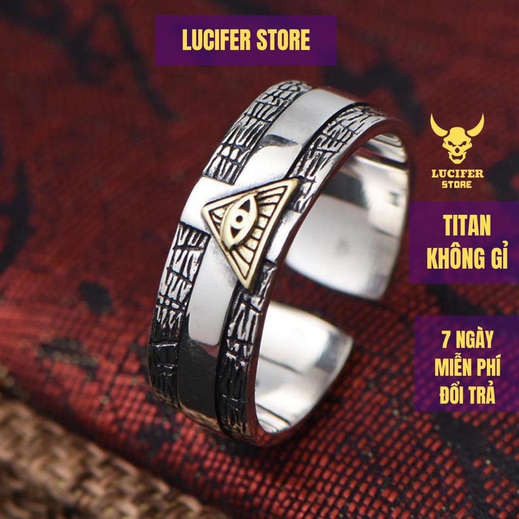 Nhẫn Nam Bạc Đẹp Cá Tính Unisex HipHop Basic Ngầu Trơn Nam Tryan Ring Lucifer Store Nhẫn Titan Không Gỉ - Tryan