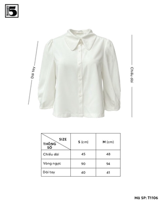 Áo sơ mi nữ cổ đức dáng lửng Twentyfive T1106
