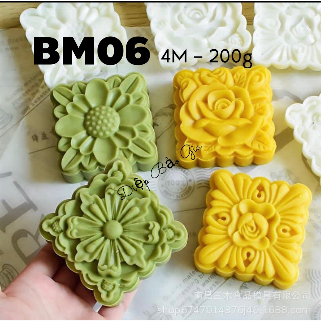 Mặt khuôn trung thu lẻ bộ vuông 4c 150-200g