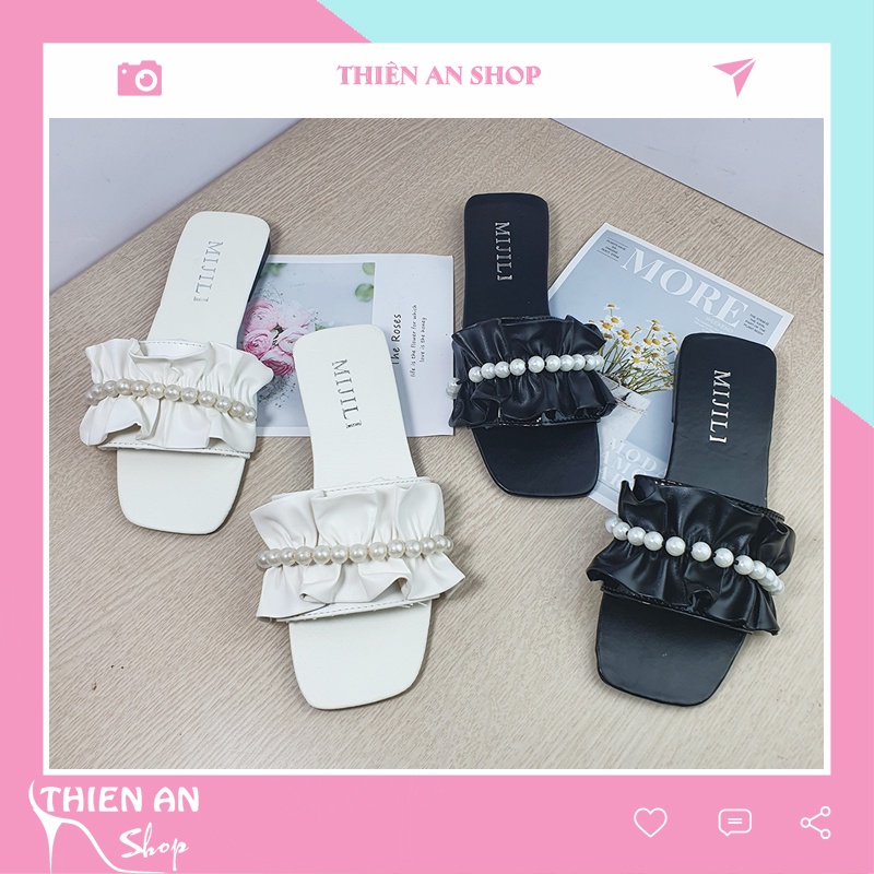 SẴN hàng_Dép Lê nữ quai ngang/ quai chéo Nhúm nhúm Bèo Quai Ngọc đi chơi đi biển rẻ đẹp Thiên An