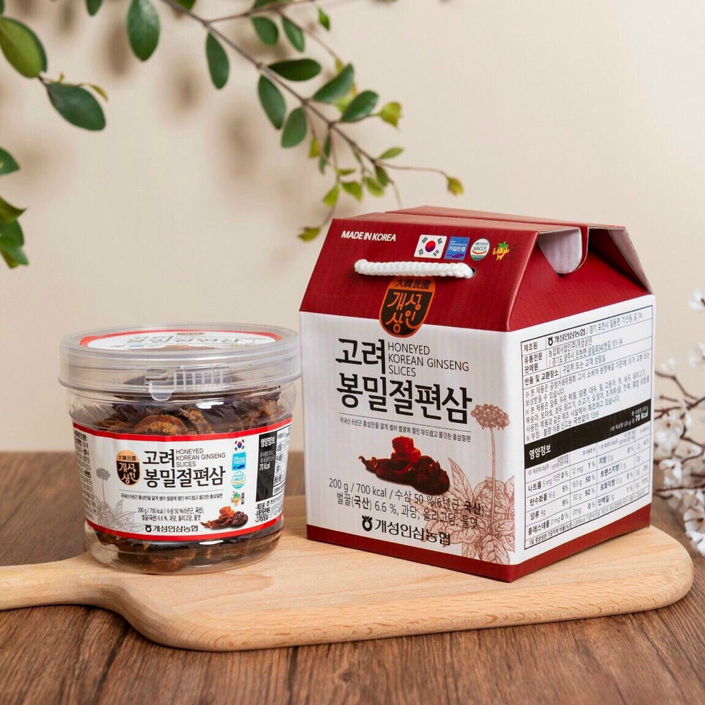 Hồng Sâm Thái Lát Tẩm Mật Ong Cao Cấp Hàn Quốc, (Hộp 200gr)