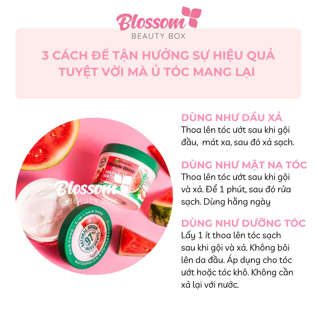Dầu gội xả DƯA HẤU GARNIER Fructis Volumising Watermelon Shampoo For Fine Hair 350ml