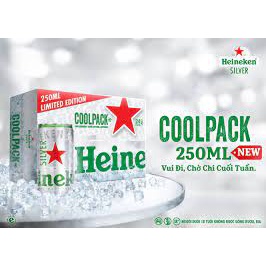 Thùng 24 lon bia Heineken Silver Coolpack 250ml/lon