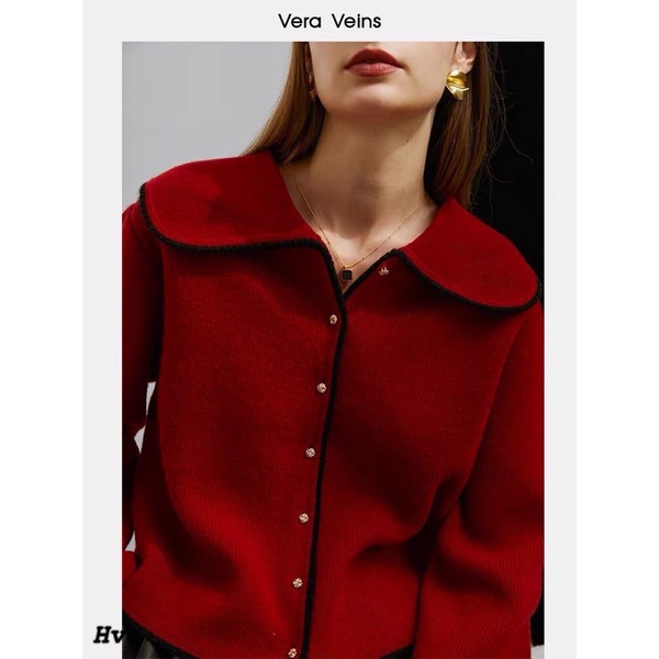 ÁO LEN ĐỎ CỔ NƠ NOEL THỜI TRANG 2021