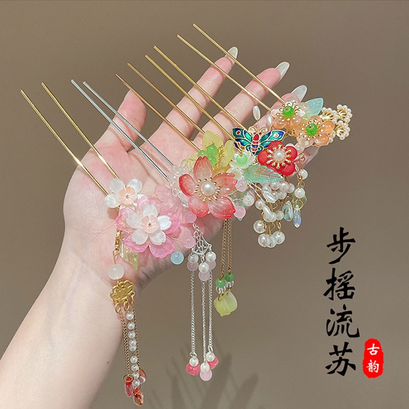 Trâm Cài Tóc Phối Tua Rua Phong Cách Trung Hoa Cổ Điển Cho Nữ