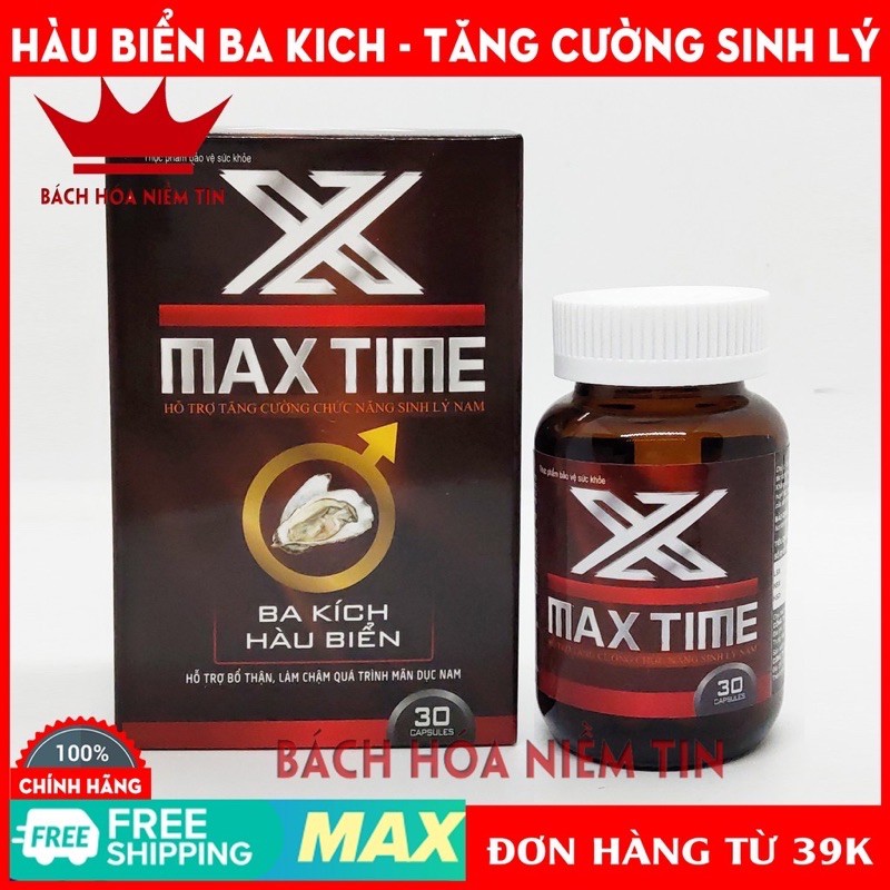 Max Time Ba Kích Hàu Biển - Viên Uống Bổ Thận Tráng Dương Hộp 30v