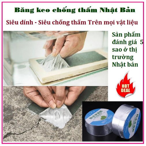 Băng keo chống thấm nước, chống dột siêu dính, chịu nhiệt tốt, WaterProof Tape