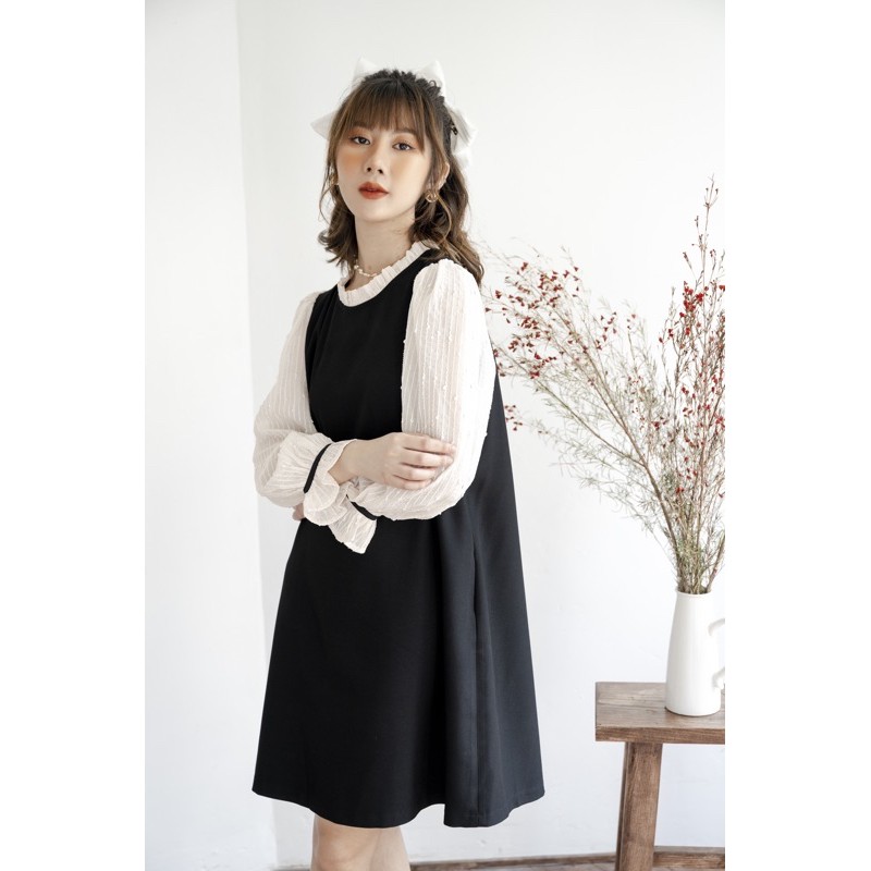 Đầm suông phối tay kim sa, váy suông A phối tay | BigBuy360 - bigbuy360.vn