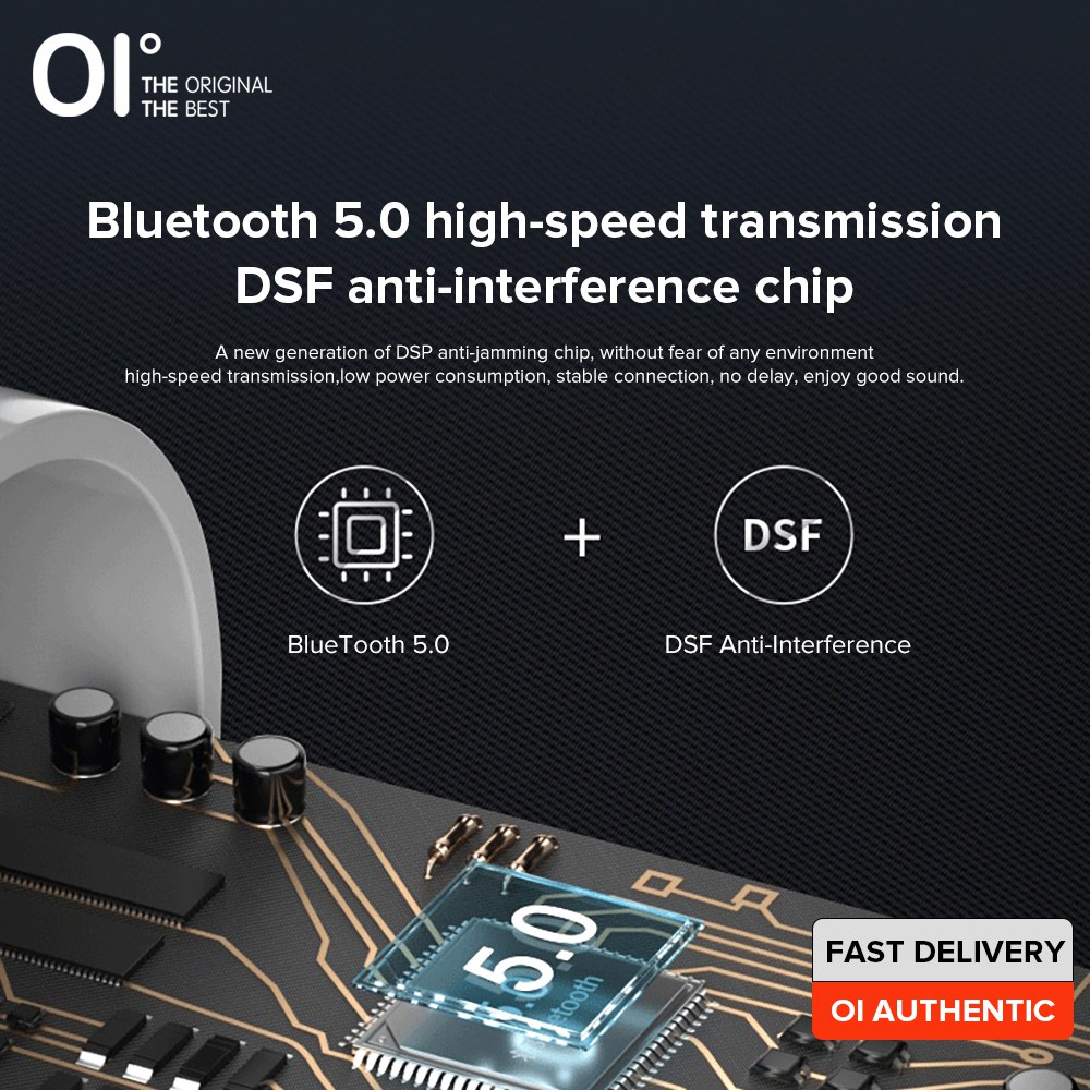 Tai Nghe Không Dây OI Pro Four Bluetooth 5.0 Âm Thanh Stereo Đích Thực Thời Gian Chờ 40 Tiếng