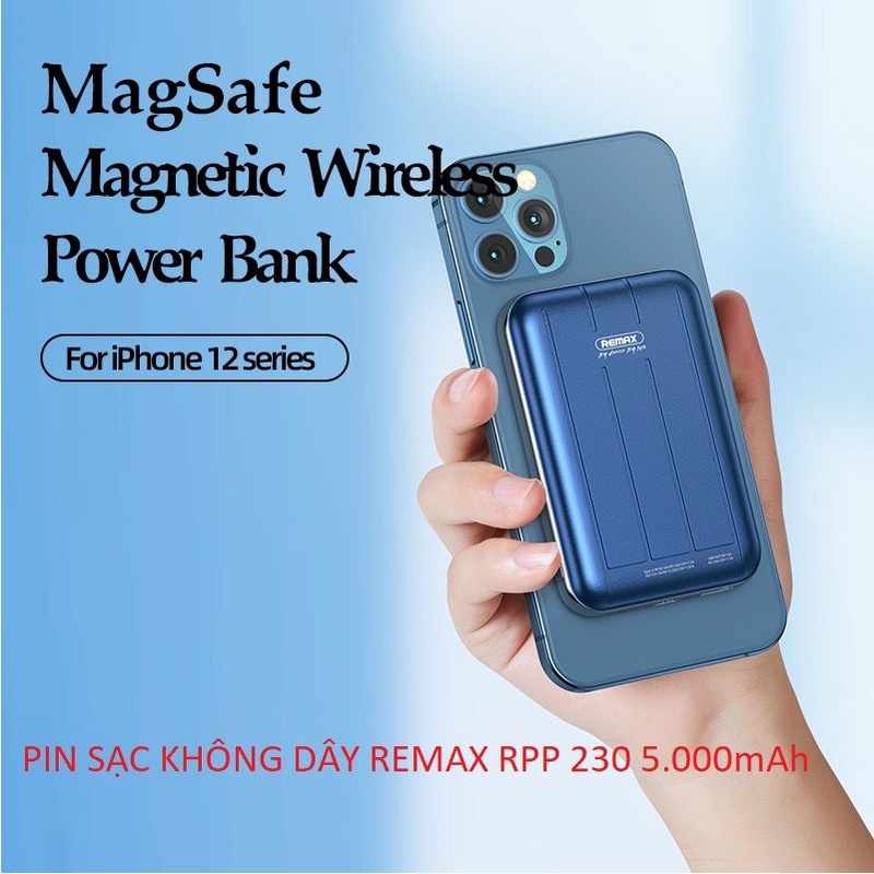 Sạc Pin Dự Phòng Từ Tính Không Dây - Sạc Nhanh 15W Chính Hãng REMAX 5000mah.