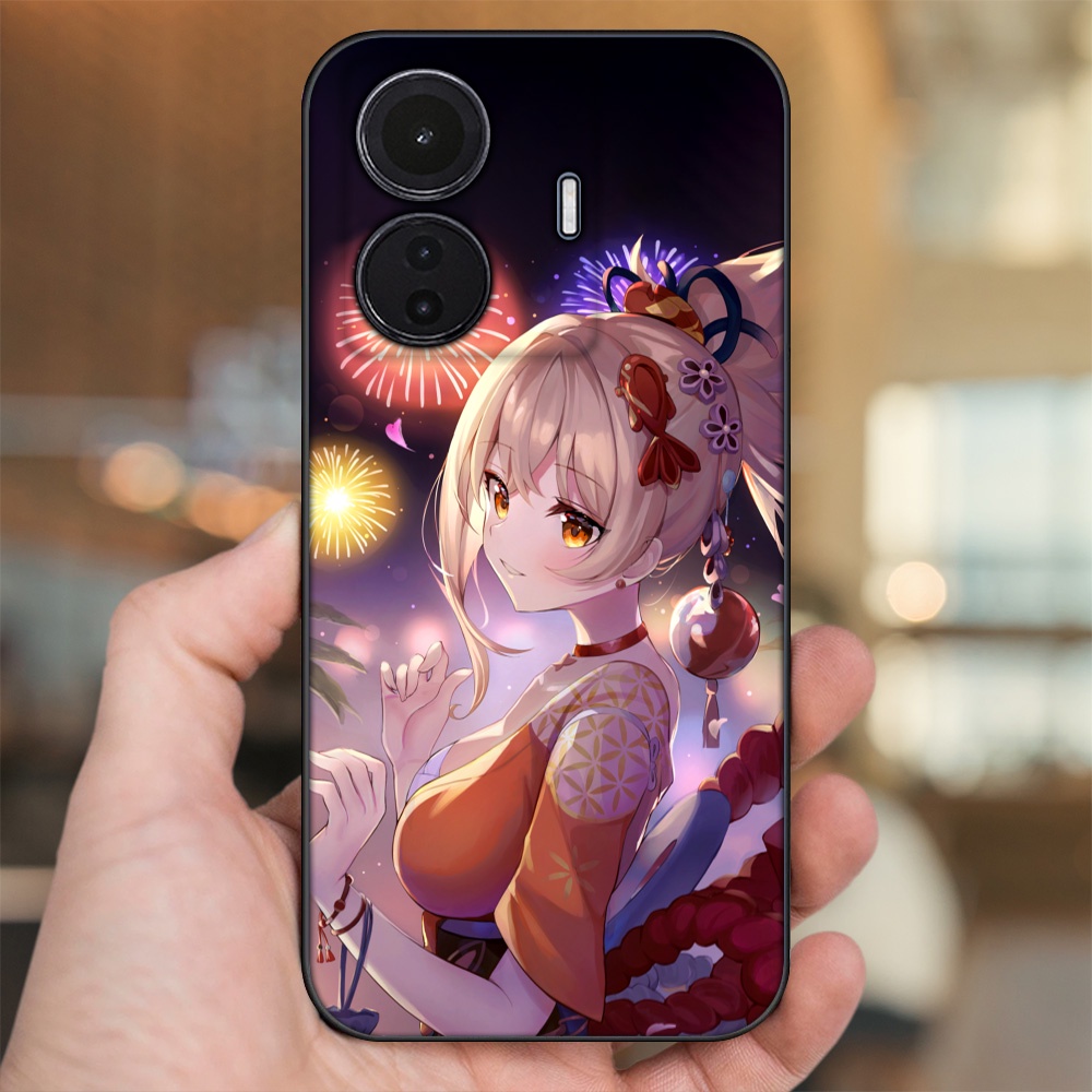 Ốp lưng Vivo S15e viền đen in hình Yoimiya Genshin Impact