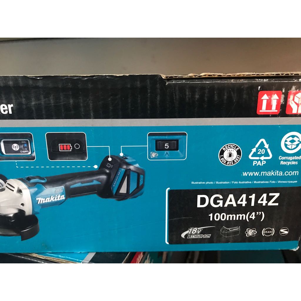 Máy mài góc 100mm dùng pin 18V Makita DGA414Z (không pin sạc)