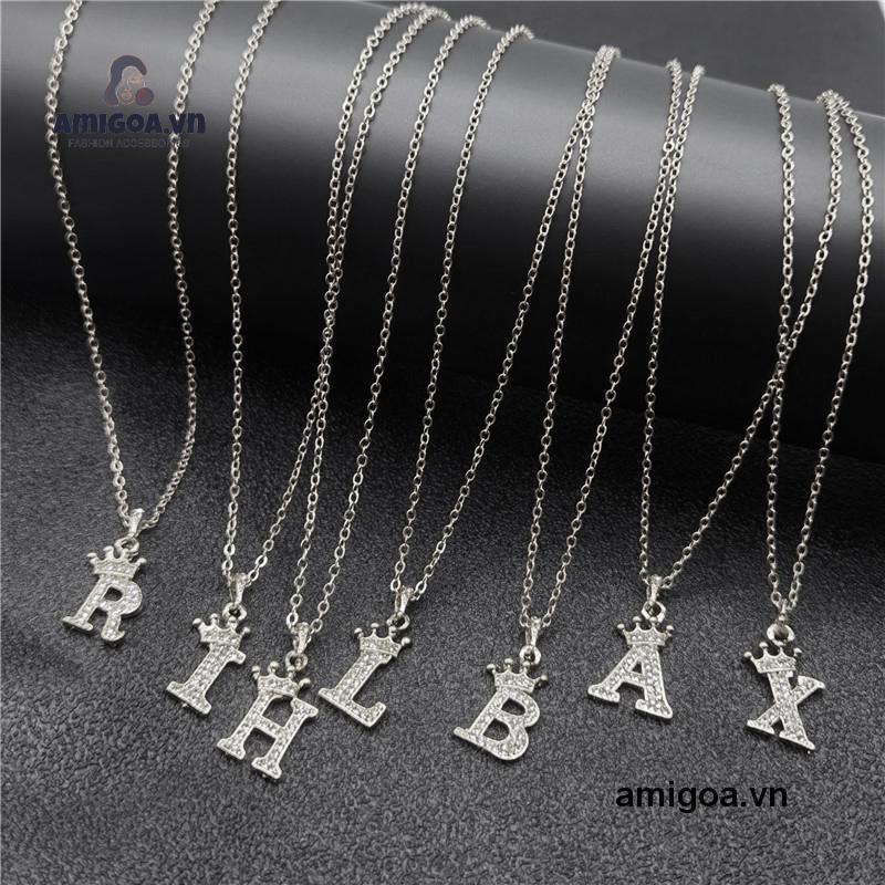 ✨✨Vòng cổ Mặt 26 Chữ Cái Tiếng Anh Đính Kim Cương Đơn Giản Thời Trang