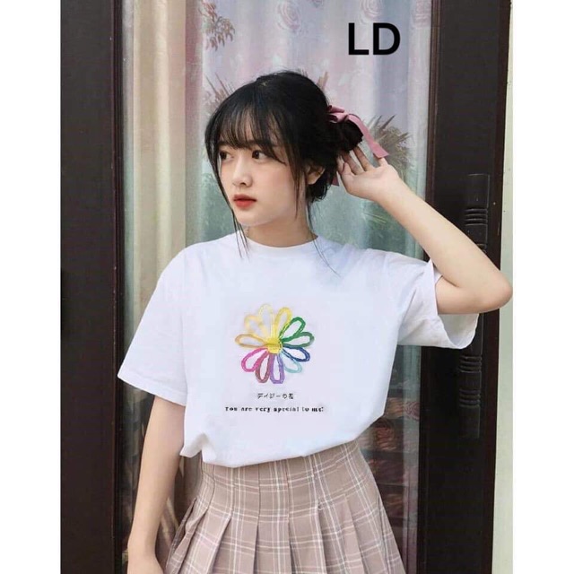 Áo phông hoa bảy màu LDU0319