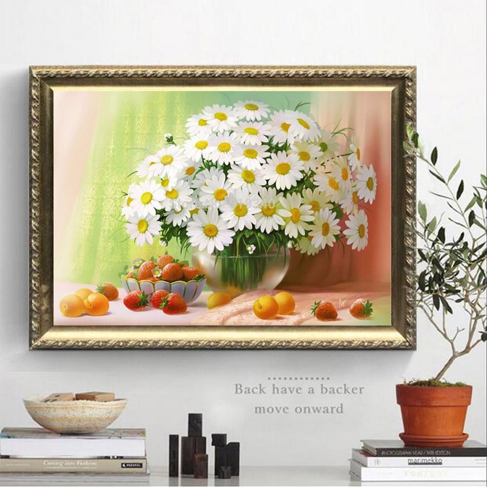 Tranh đính đá kim cương tự làm hình hoa xinh xắn dùng để trang trí nội thất | BigBuy360 - bigbuy360.vn