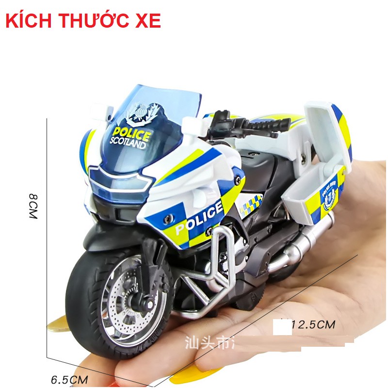 Đồ chơi xe mô hình mô tô cảnh sát đồ chơi trẻ em xe có âm thanh và đèn xe chạy bằng cót
