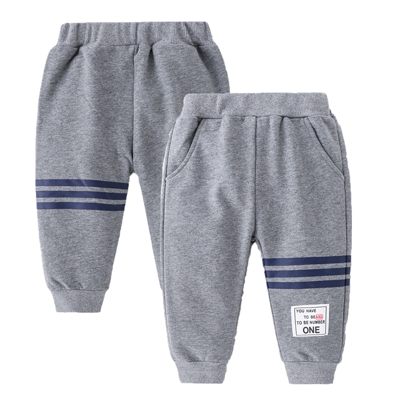 Quần nỉ bé trai DINOKING Quần dài thu đông cho bé trai bo gấu phong cách Hàn Quốc Jogger cho trẻ em 2 - 8 tuổi QD04