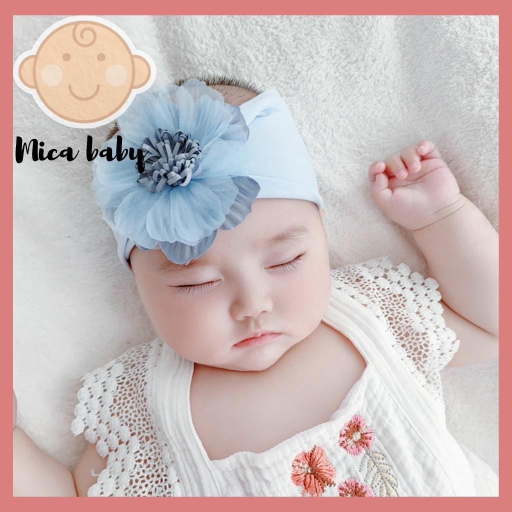 Set băng đô hoa voan kèm nơ gân đáng yêu có hộp đựng đáng yêu cho bé gái BD40 Mica Baby