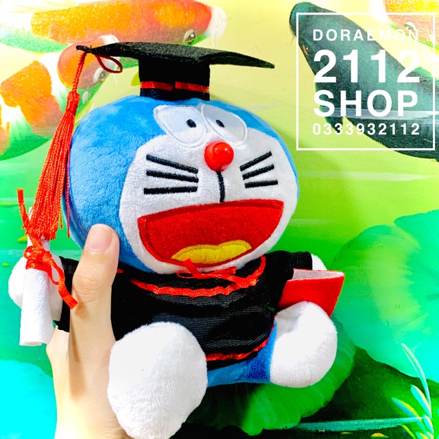 Gấu bông tốt nghiệp Doraemon cao 22cm