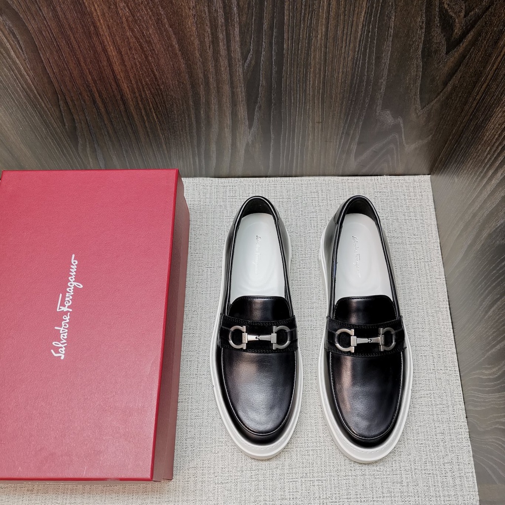 Giày lười nam thời trang da thật cao cấp Ferragamo với chất da mềm, êm chân