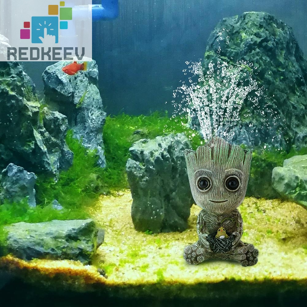 Thiết bị sục khí oxy cho bể cá mini hình người cây dễ thương