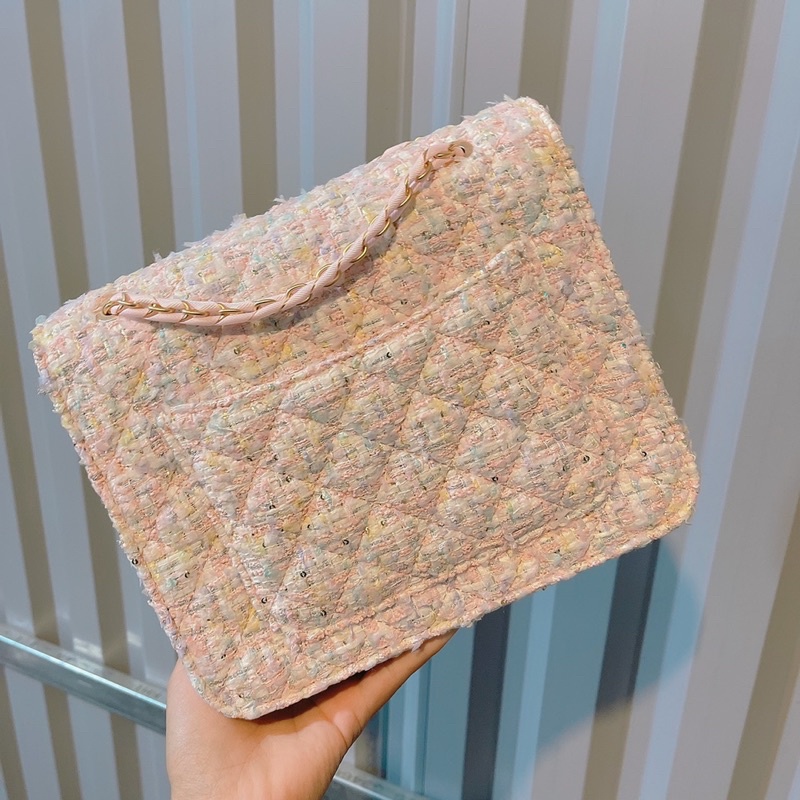 Túi CK hồng dạ khoá gập size 24