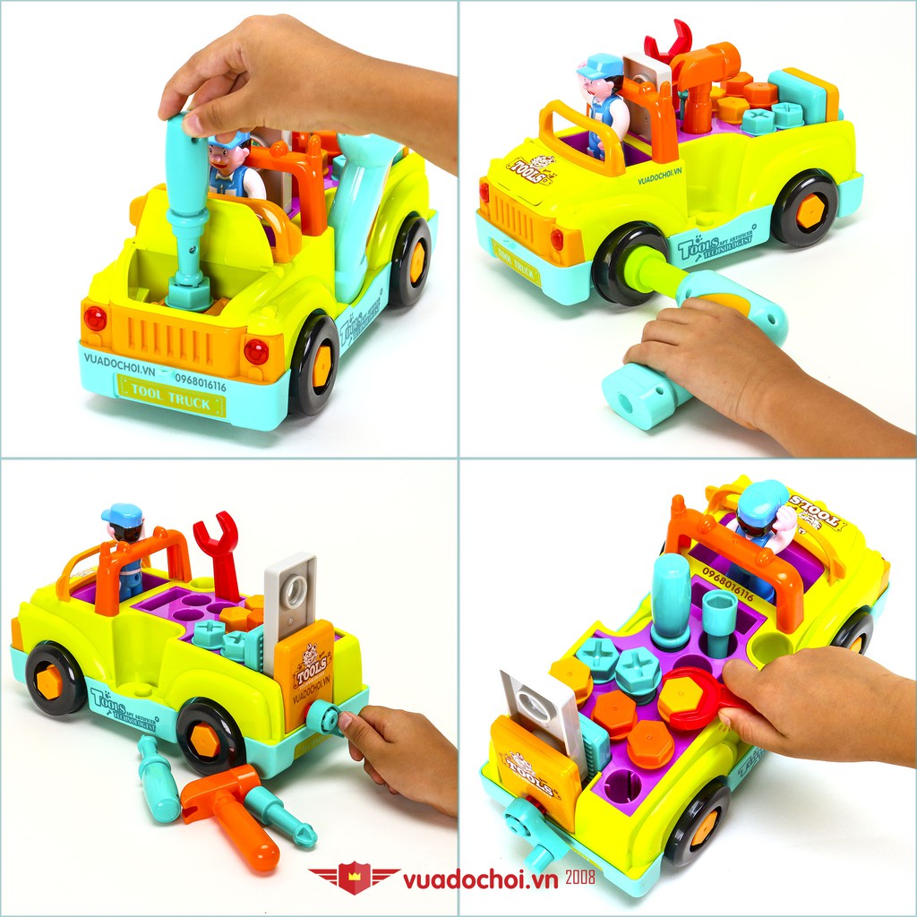 Ô tô xe tải cơ khí thông minh mẫu mới NEW 2021 🚛 Bé tập làm kỹ sư sửa ô tô 🚗 HOLA 6109