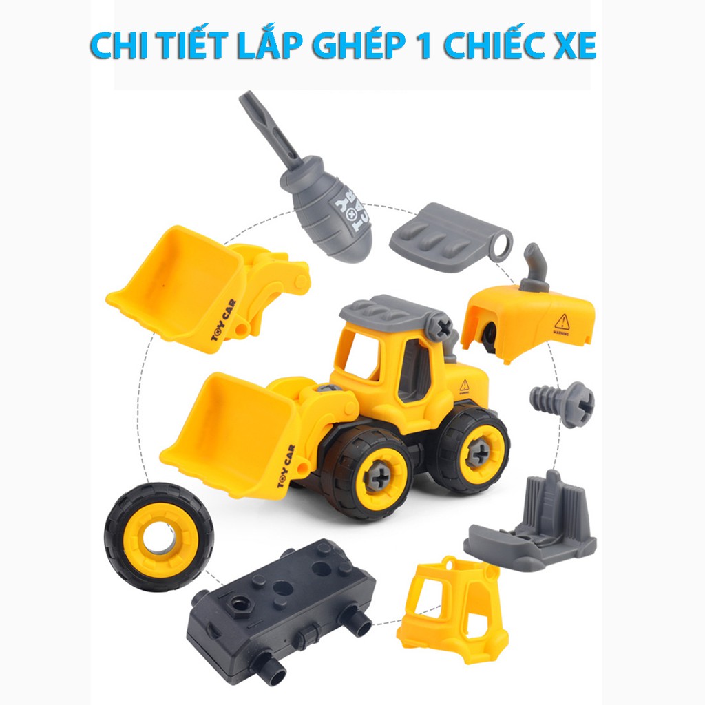 Bộ Lắp Ráp 4 Xe Thông Minh Cho Bé Từ 2 Tuổi