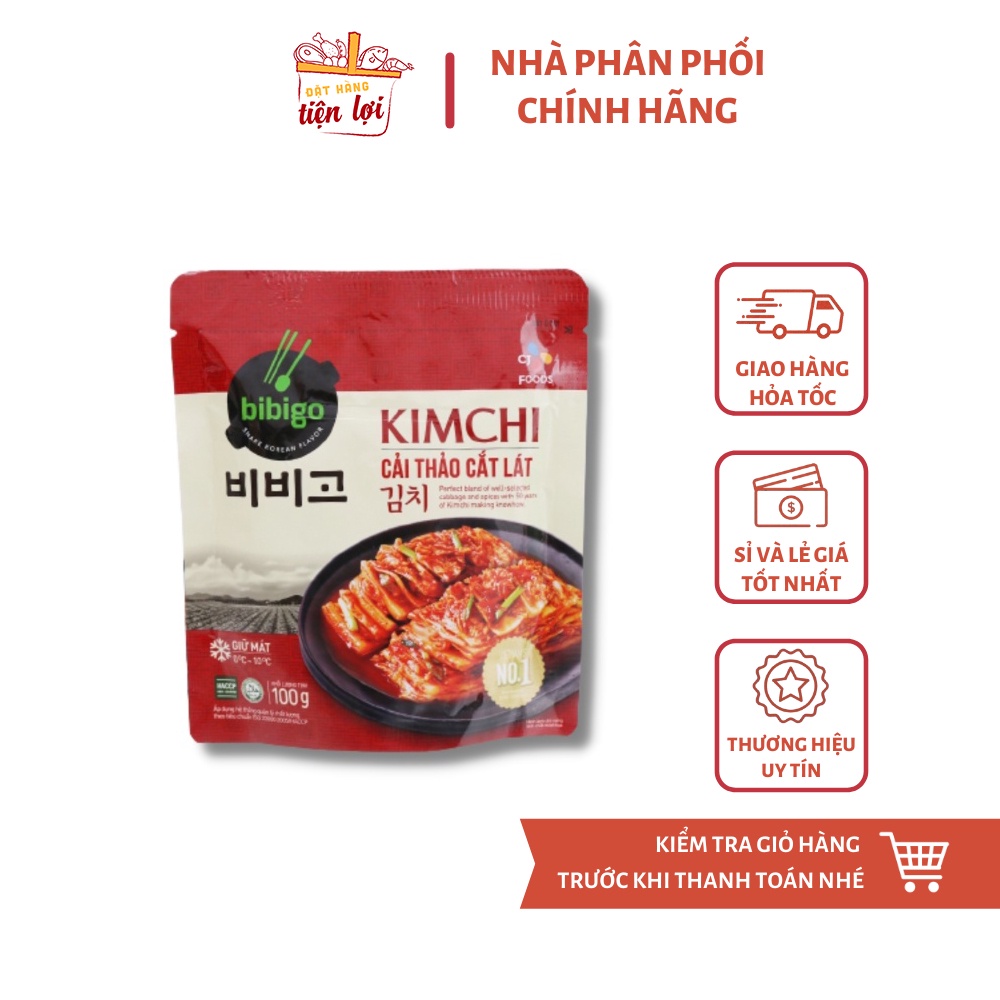 Kimchi cải thảo cắt lát Bibigo túi 100G