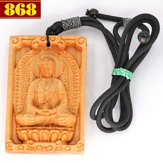 Dây dây chuyền Đại Nhật Như Lai gỗ hoàng đàn MG4 kèm vòng cổ dây dù