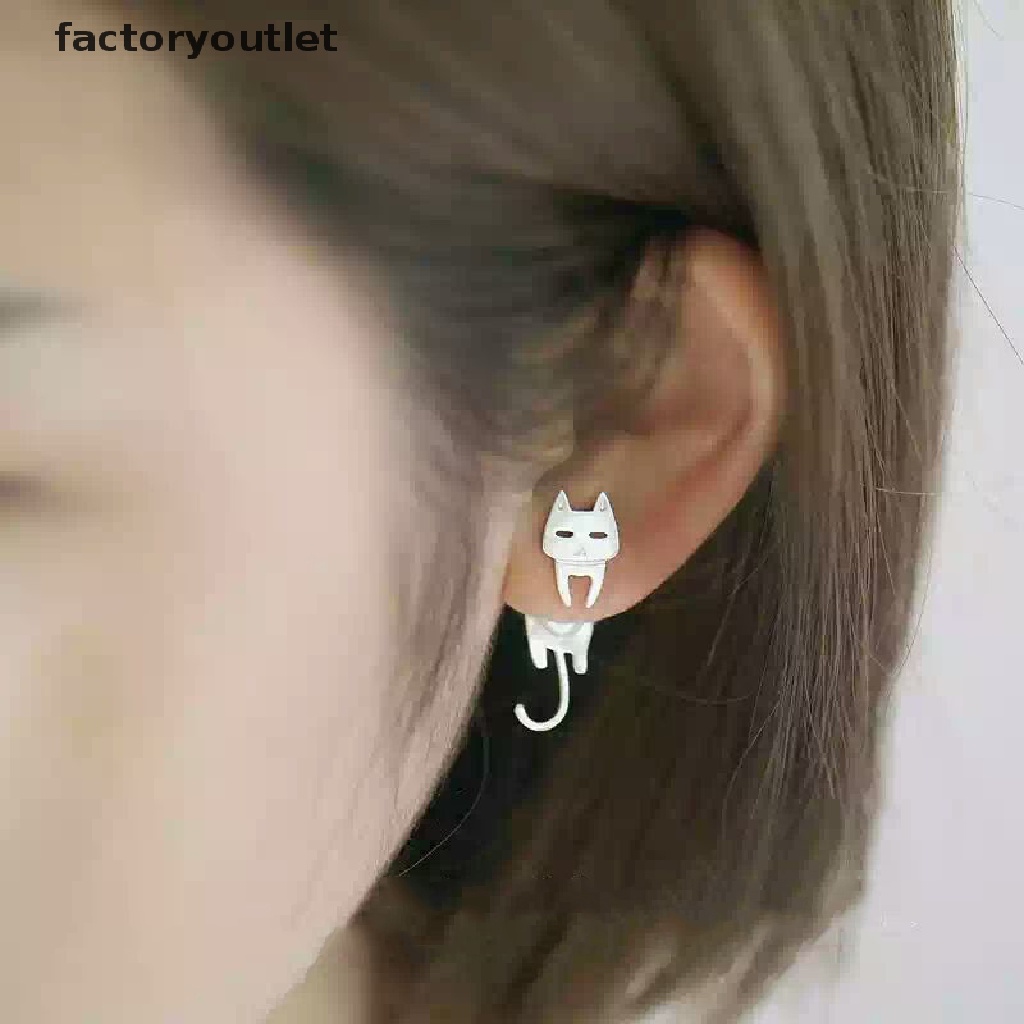 Bông Tai Xỏ Lỗ Hình Mèo / Cá Dễ Thương Không Gây Dị Ứng Thời Trang Cho Nữ