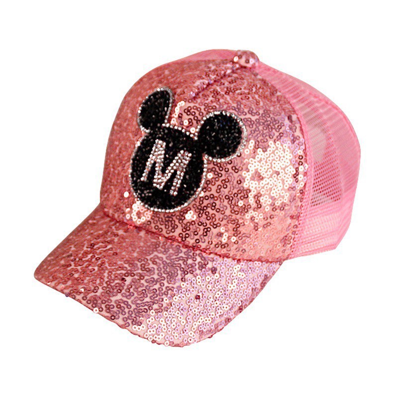 Mũ lưỡi trai đính sequins với thiết kế dễ thương