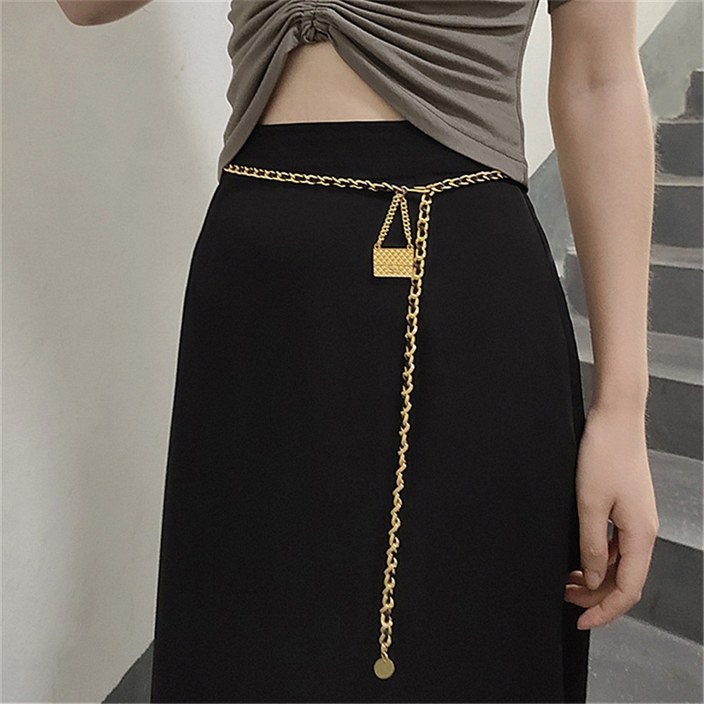 Thắt Lưng Dây Xích Phối Khóa Kim Loại Mỏng Kiểu Pháp Thời Trang Cho Nữ