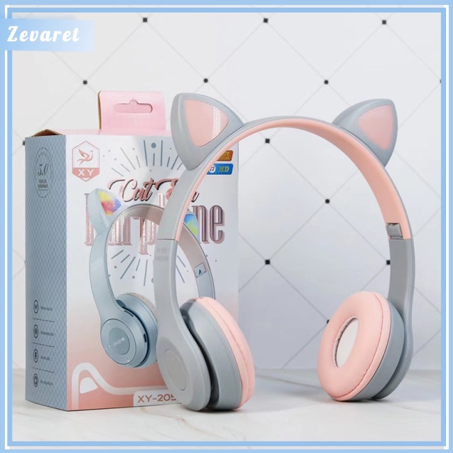 Tai Nghe Bluetooth Có Mic Hình Tai Mèo Đội Nón Bảo Hiểm Độc Đáo