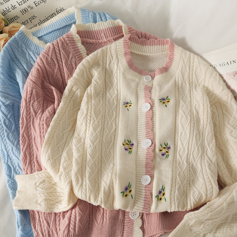 Áo Len Cardigan nữ cổ tròn, áo khoác mỏng nhẹ,thích hợp mùa thu đông-ẢNH THẬT