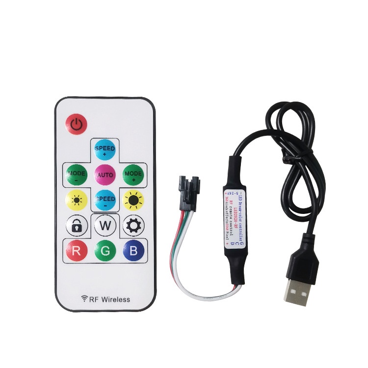 Bộ Remote + Controller + 0.5m dây đèn led RGB 5V 5050 2812B Epoxy IP65 Có Khả Năng Sync Đồng Bộ Máy Vi Tính