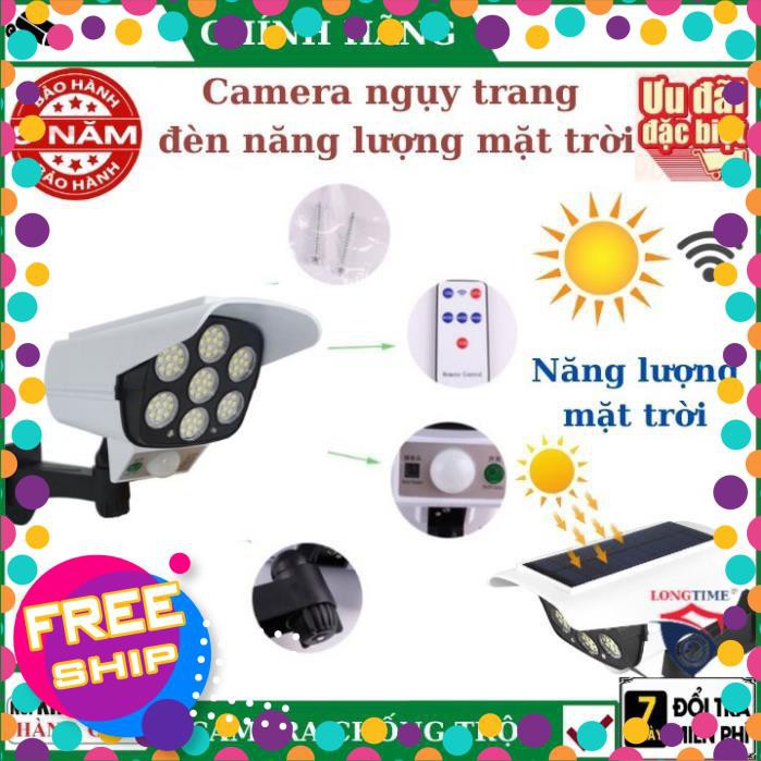 Đèn năng lượng mặt trời ngụy trang Camera chống trộm , Có điều khiển từ xa , chống nước IP68 , bảo hành chính hãng