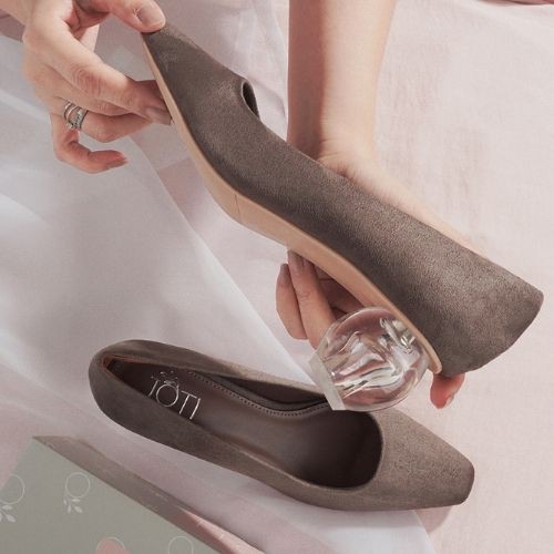 Giày Công Sở Nữ Đẹp Cao Cấp - Giày Cao Gót Zoriana Pumps Mũi Vuông Đế Tròn Trong Suốt 5cm Xám - Mang Đi Làm Dạo Phố Dự T