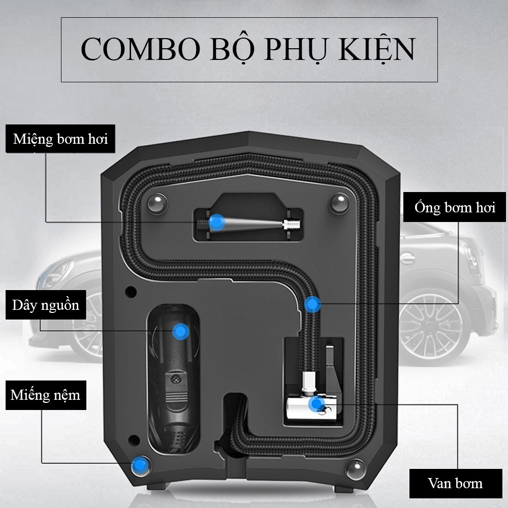 Bơm ô tô Aikesi, bơm lốp ô tô Steelmate 12V đồng hồ điện tử tự ngắt, đồng hồ kim cơ