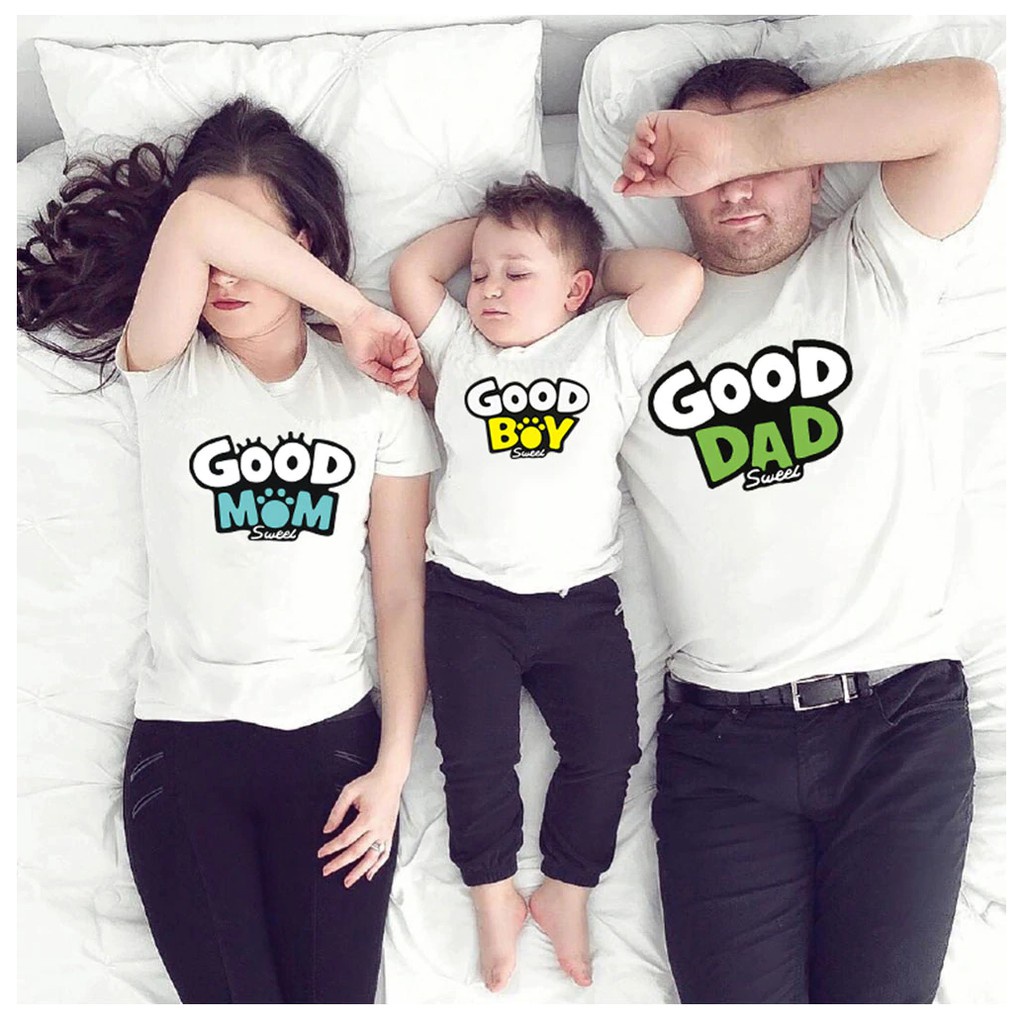 Áo Gia Đình Familylove - Mẫu áo gia đình Good Dad - Good Mom - Good Boy/Girl Dễ Thương Chất Liệu Cotton 100% Cao Cấp