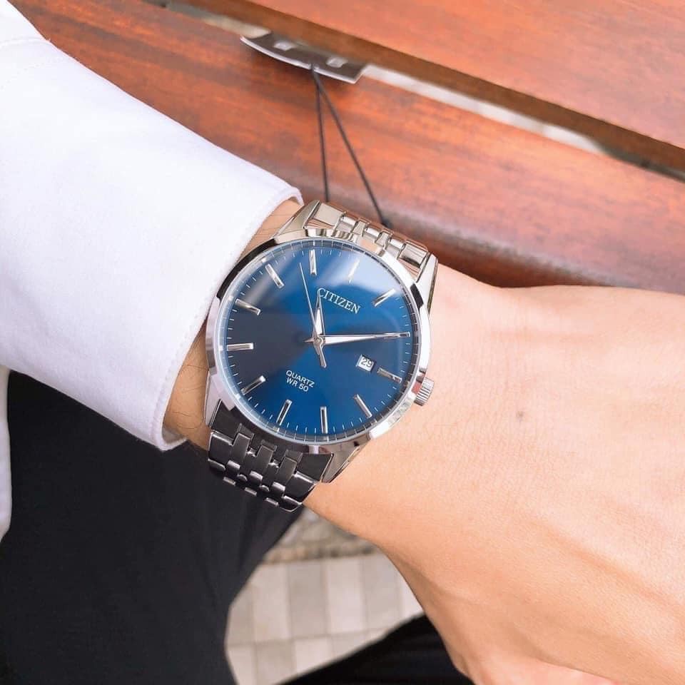 Đồng Hồ Nam Citizen Quartz Blue Steel BI5000-87L Tặng Dây Da Cao Cấp